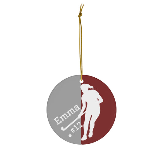 Field Hockey Ornament, Personalized Field Hockey Christmas Ornament