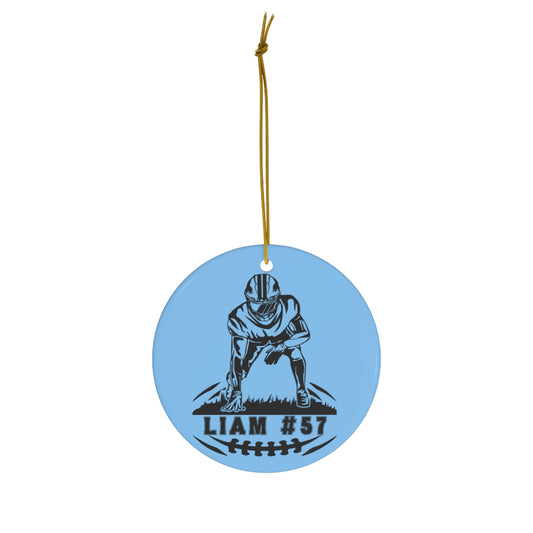 Personalized Football Christmas Ornament, Team Colors