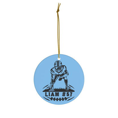 Personalized Football Christmas Ornament, Team Colors