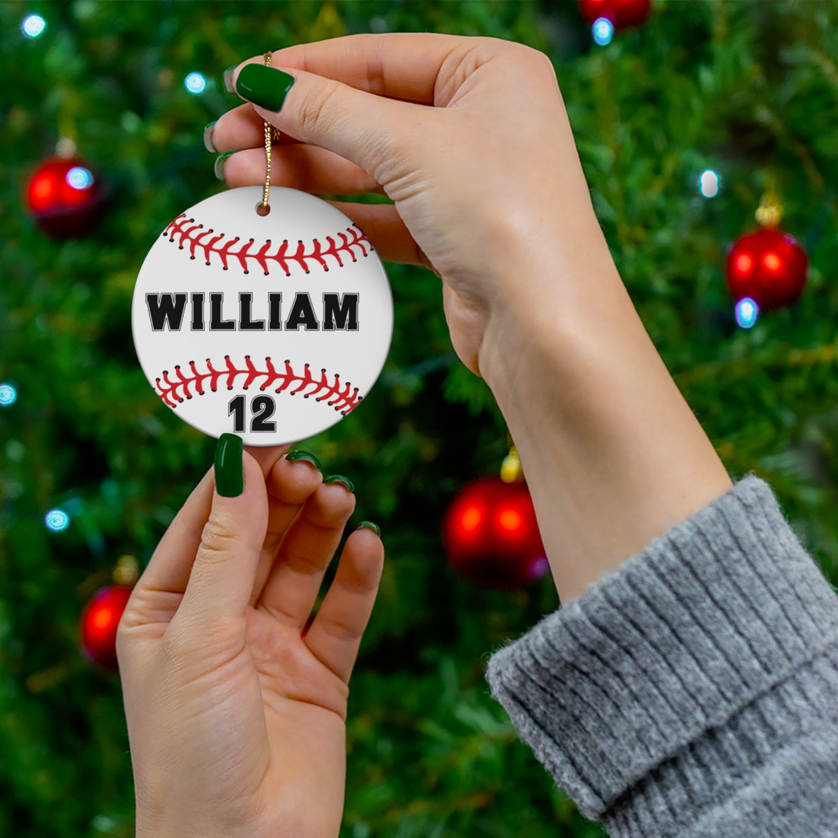 Personalized Baseball Christmas Ornament
