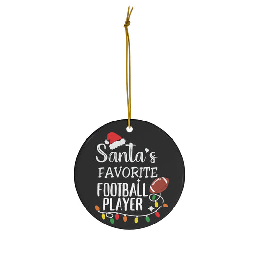 Football Santa's favorite player ornament