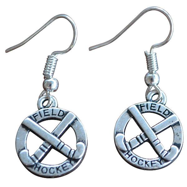 Field Hockey Charm Dangle Earrings - Sportybella