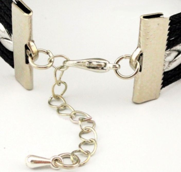 Girls Black Cheer Rhinestone Bracelet - Sportybella