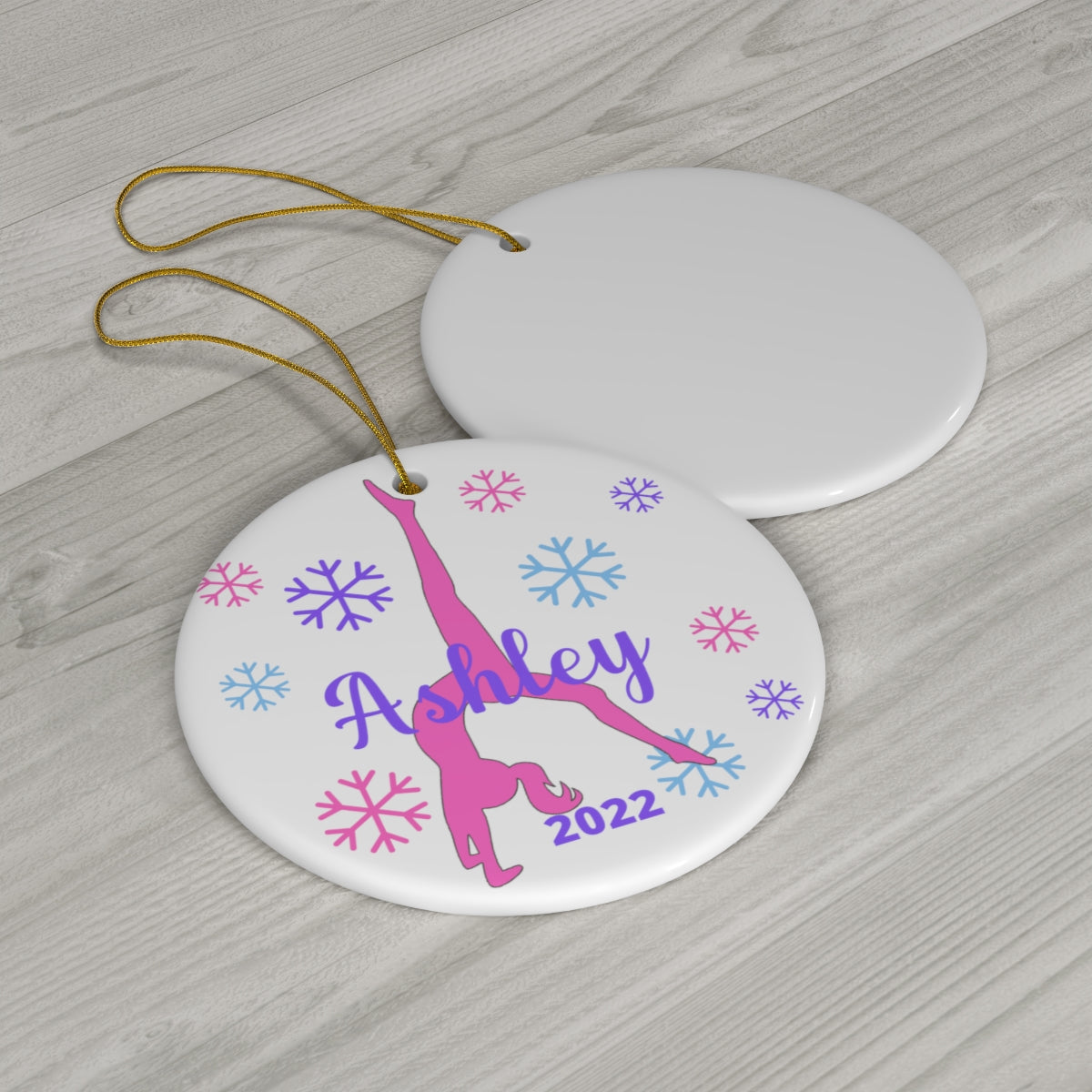 Personalized Gymnastics Christmas Ornament with a Name and Year