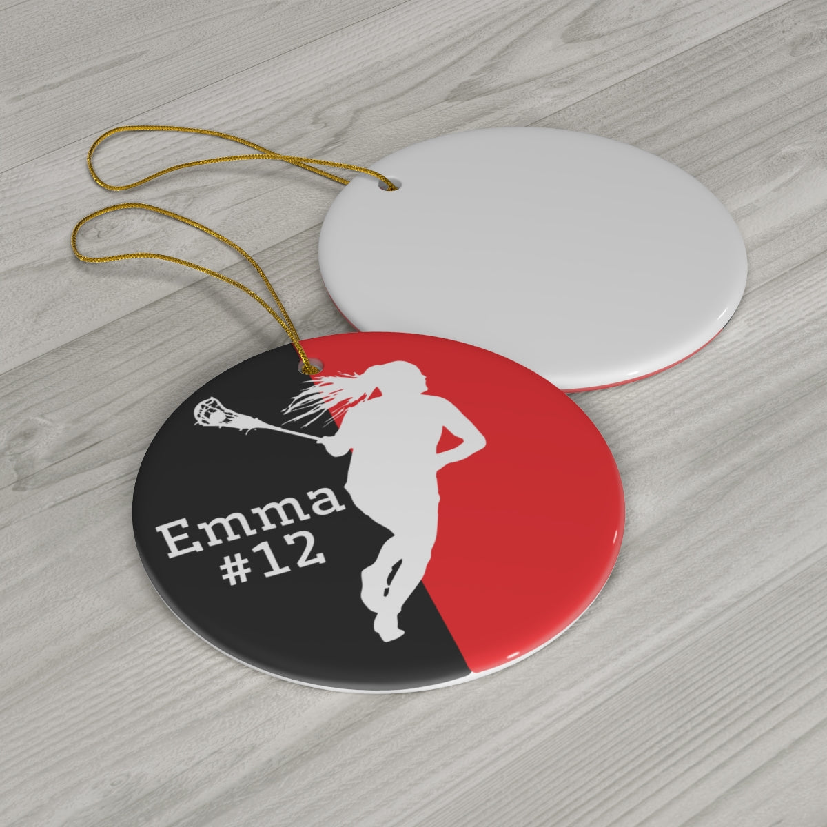 Personalized Girls Lacrosse Christmas Ornament