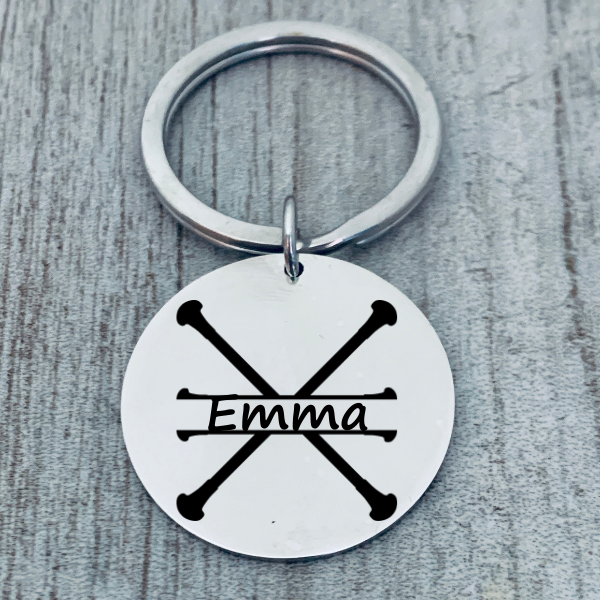Personalized Engraved Baton Twirling Keychain