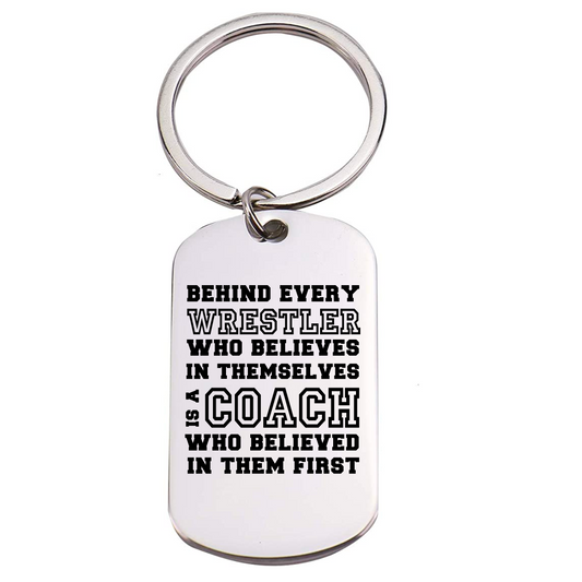 Wrestling Coach Keychain - Behind Every Player