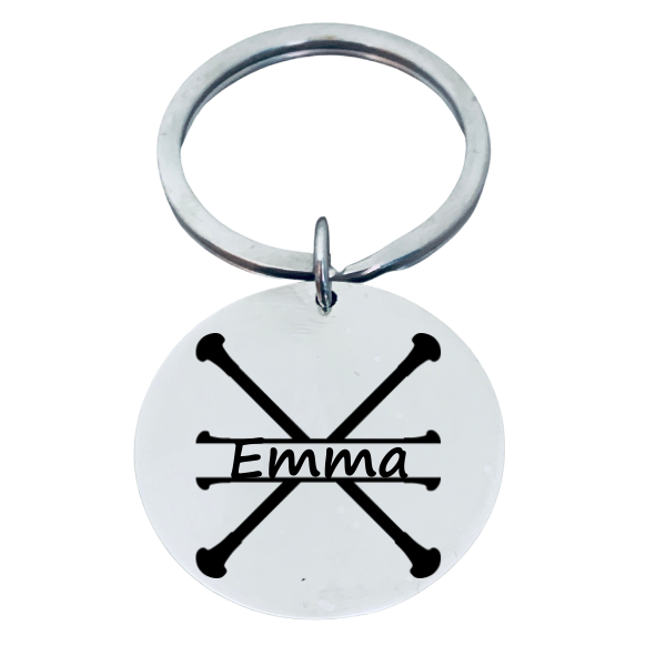 Personalized Engraved Baton Twirling Keychain
