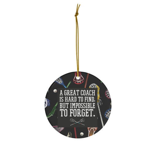 Lacrosse Coach Ornament - Black