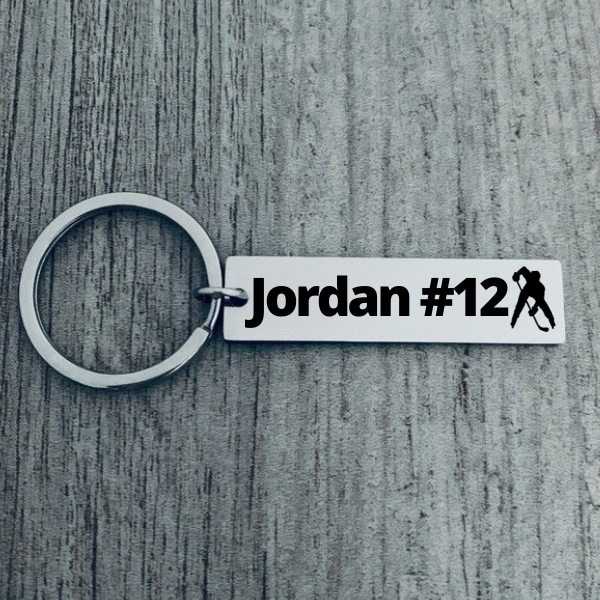 Boys Personalized Ice Hockey Keychain