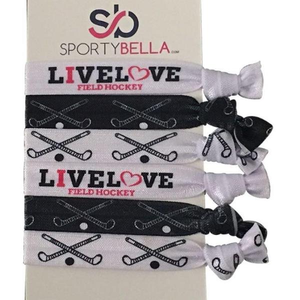 Field Hockey Hair Accessories - Black White - Sportybella