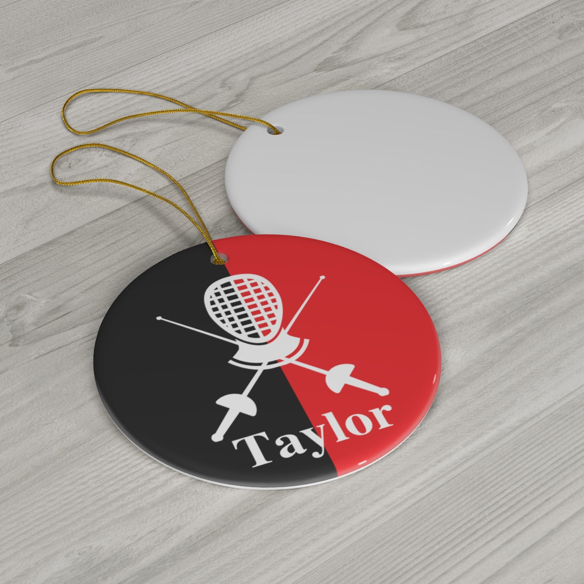 Personalized Fencing Christmas Ornament