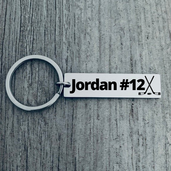 Personalized Ice Hockey Stick Keychain