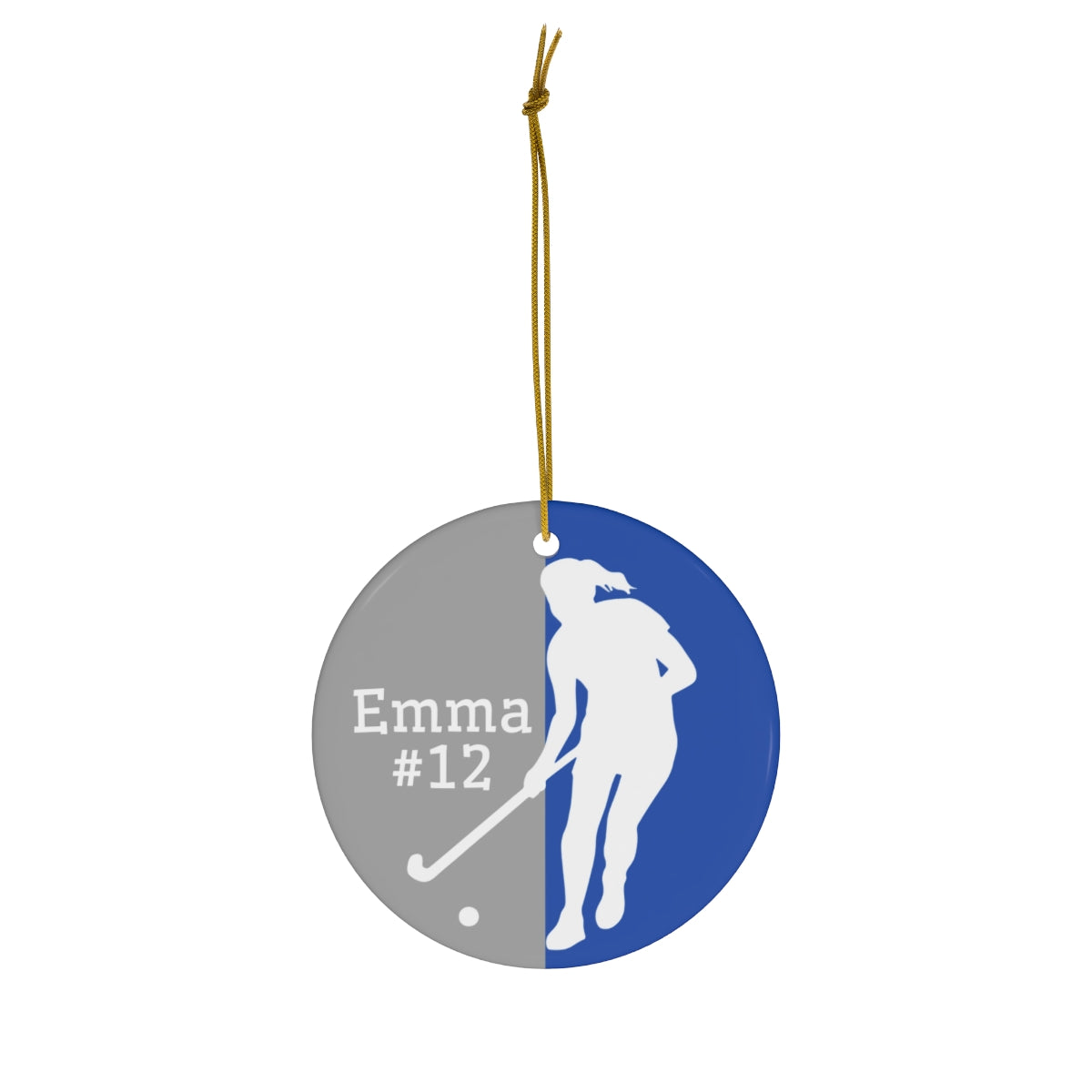 Field Hockey Ornament, Personalized Field Hockey Christmas Ornament, Ceramic Tree Ornament for Field Hockey Players