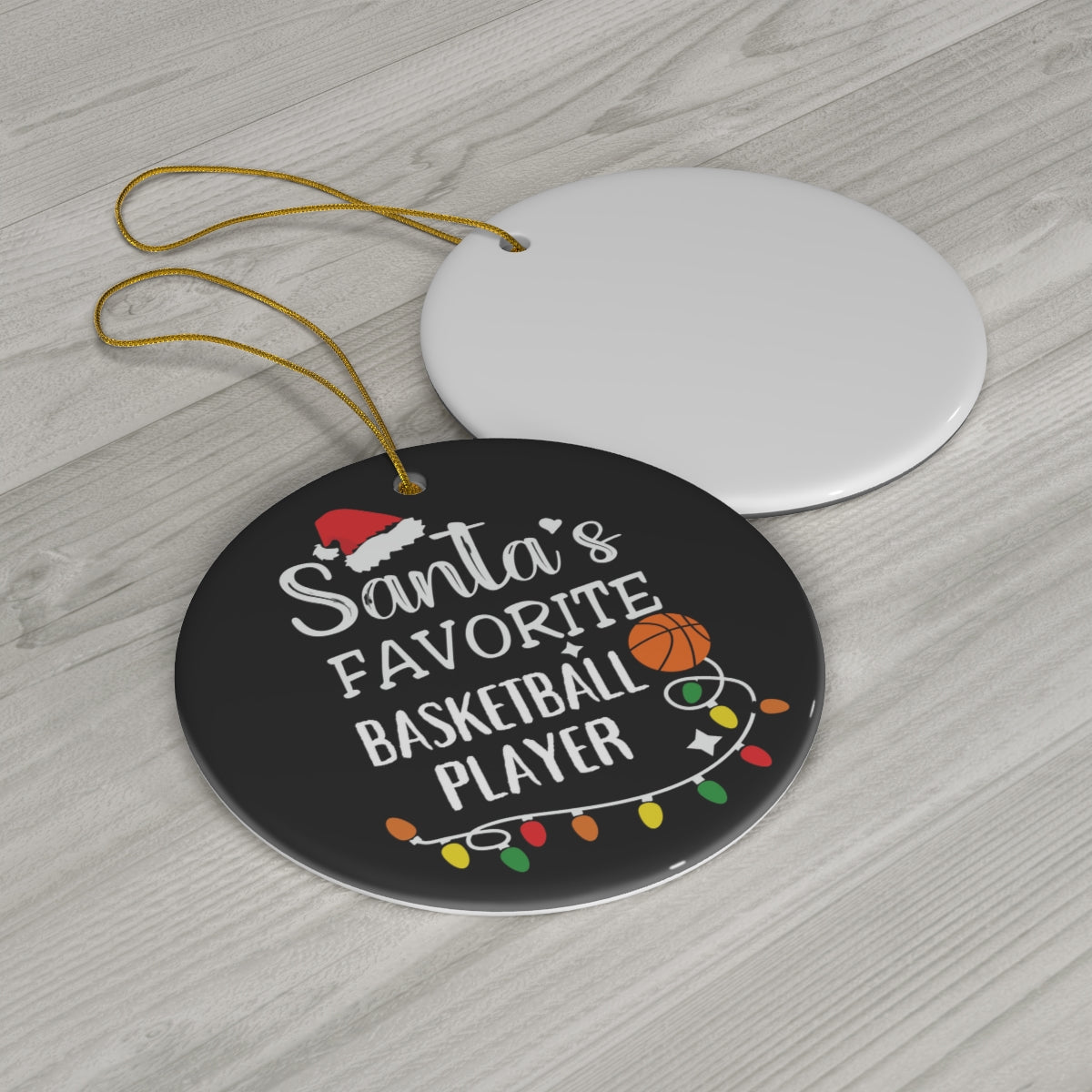 Basketball Ornament, Santa's Favorite Basketball Player, Christmas Ceramic Basketball Christmas Tree Ornament for Basketball Players