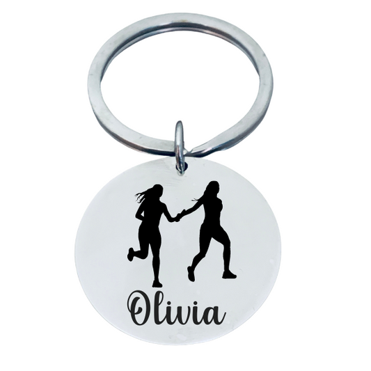 Personalized Track And Field Relay Keychain