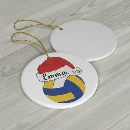 Personalized Volleyball Christmas Ornament - Christmas Hat