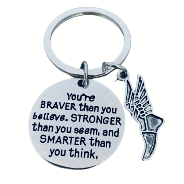 Track and Field You’re Braver than you Believe Inspirational Keychain