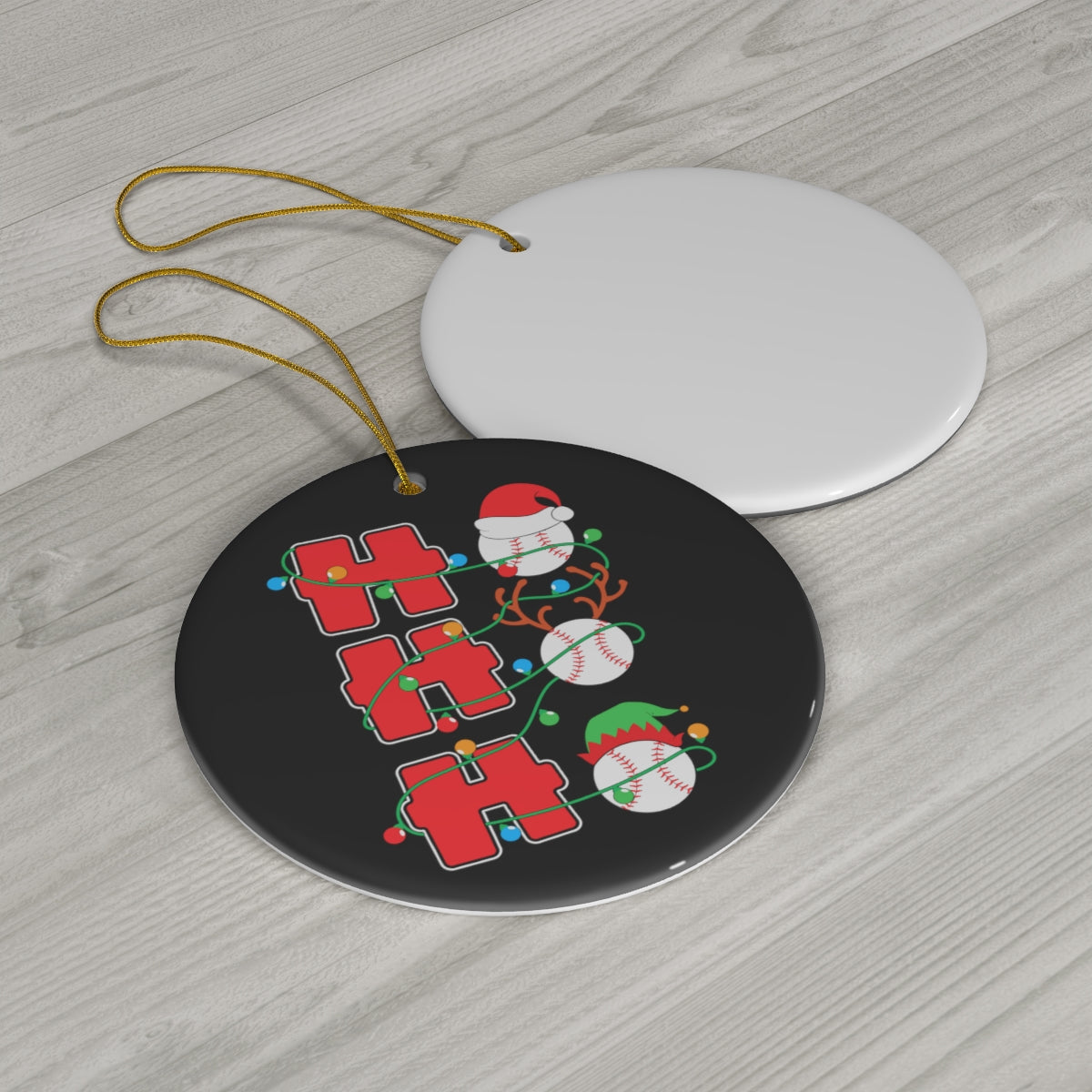 Baseball Ho Ho Ho Ornament