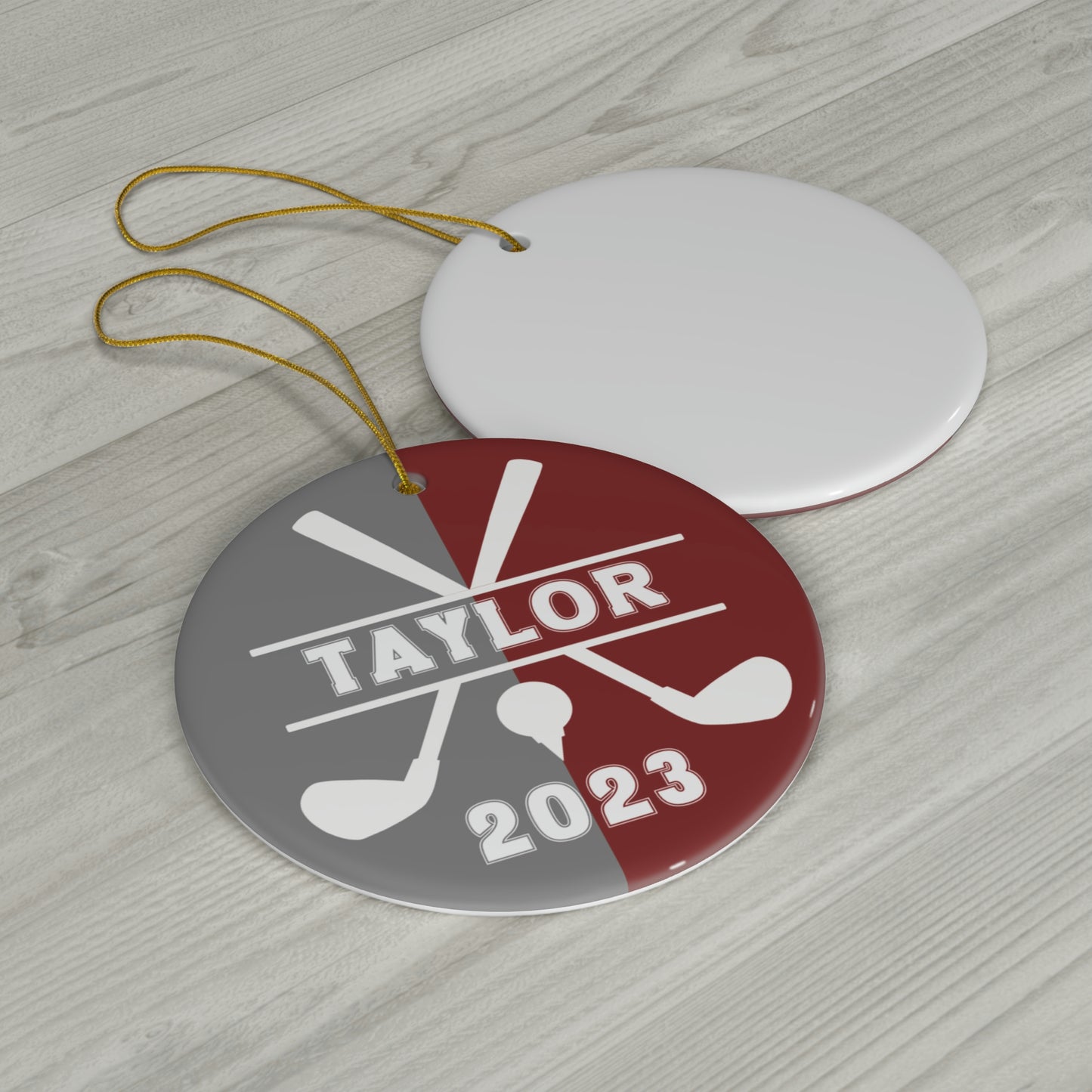 Golf Ornament, Personalized Christmas Ceramic Golf Christmas Tree Ornament for Boy or Girl Golfers, 2023 Holiday Ornament