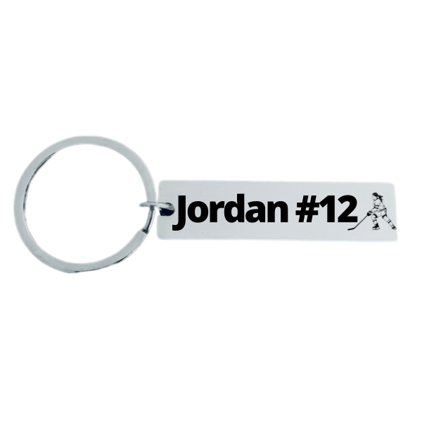 girls Personalized Ice Hockey Keychain