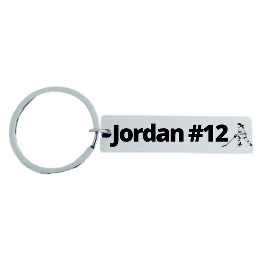 girls Personalized Ice Hockey Keychain
