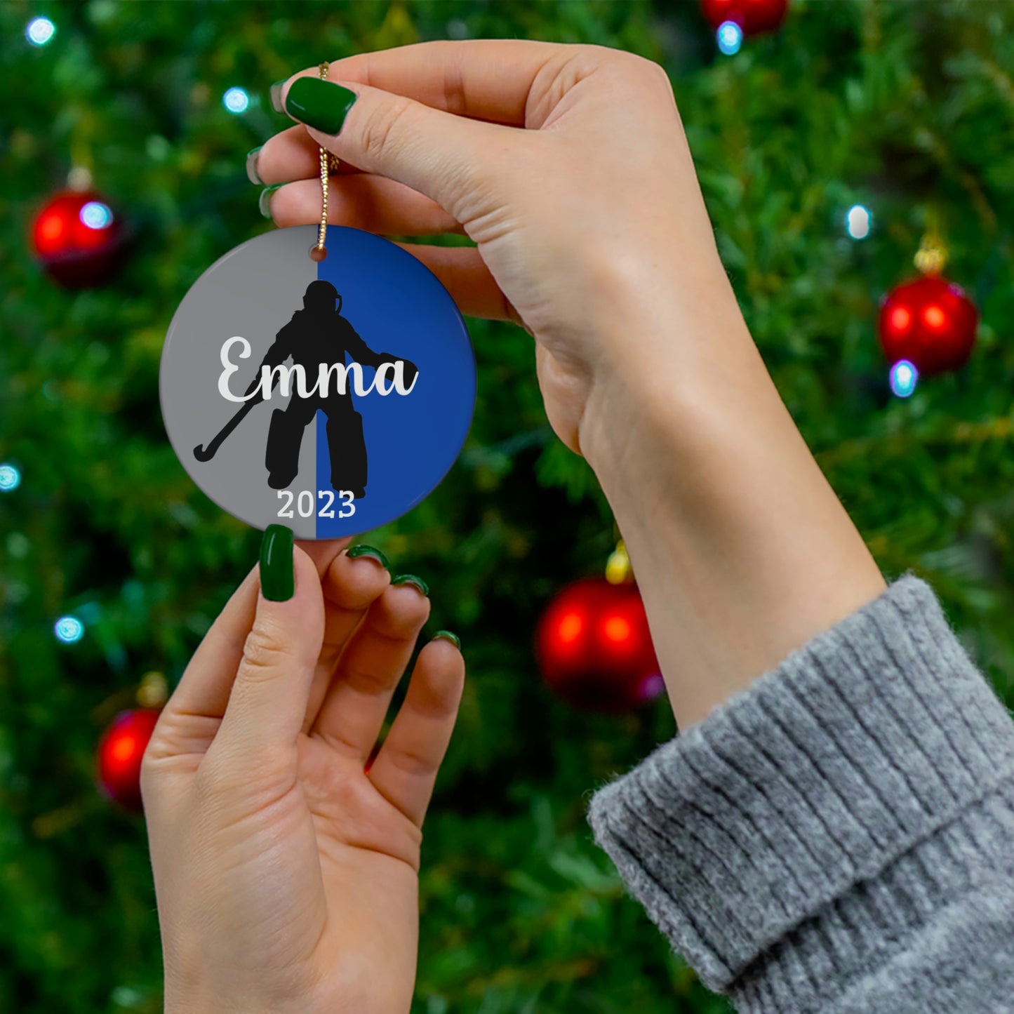 Field Hockey Goalie Gift, Personalized Field Hockey Christmas Ornament, Gifts for Field Hockey
