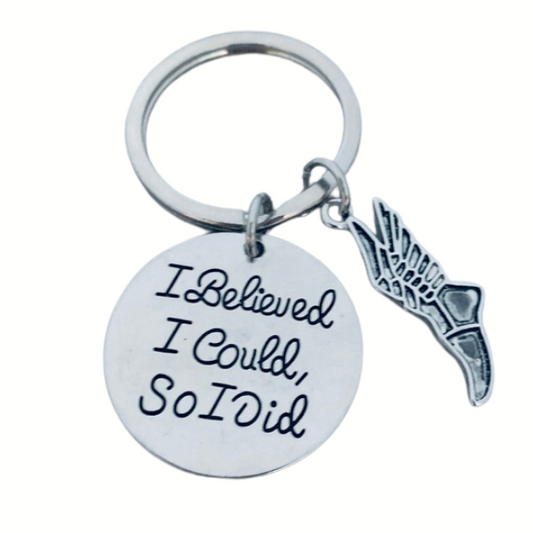Track and Field Keychain- I Believed I Could So I Did