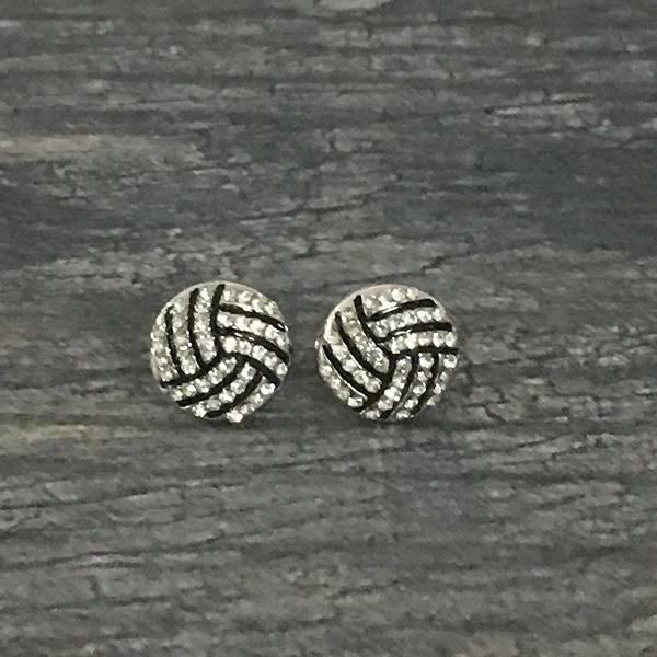 Volleyball jewelry gift set with crystal earrings and branding insert card, perfect for volleyball lovers