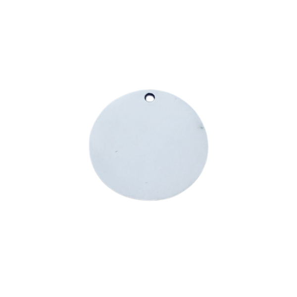 Engraved Stainless Steel Round Charm