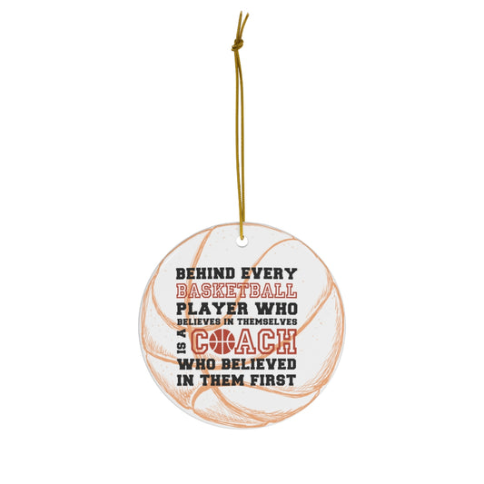 Basketball Coach Christmas Ceramic Tree Ornament