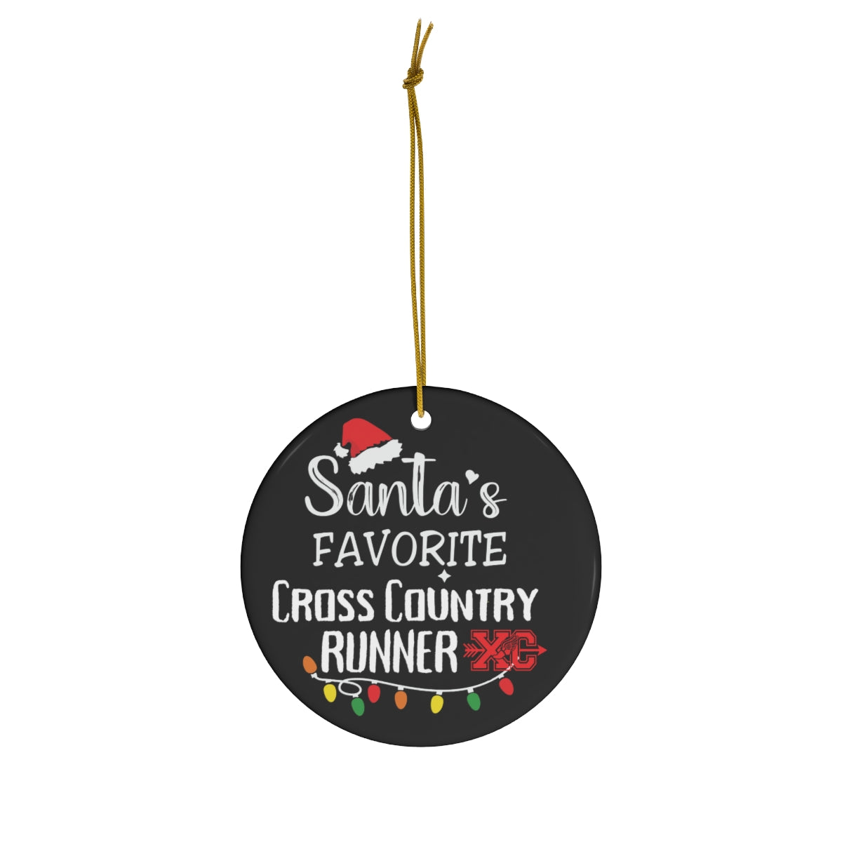 Cross country Christmas ornament