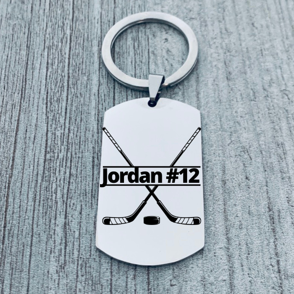 Personalized Ice Hockey Keychain