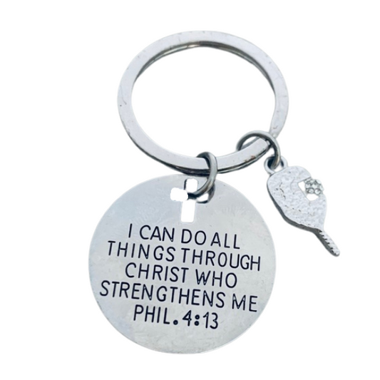 Pickleball Keychain - I Can Do Anything Through Christ Who Strengthens Me