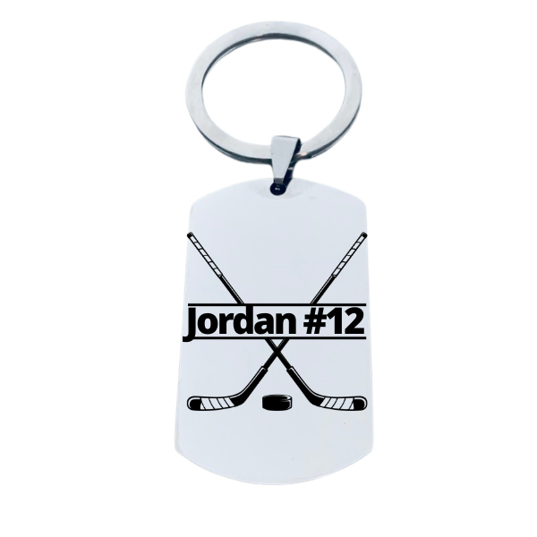 Personalized Ice Hockey Keychain