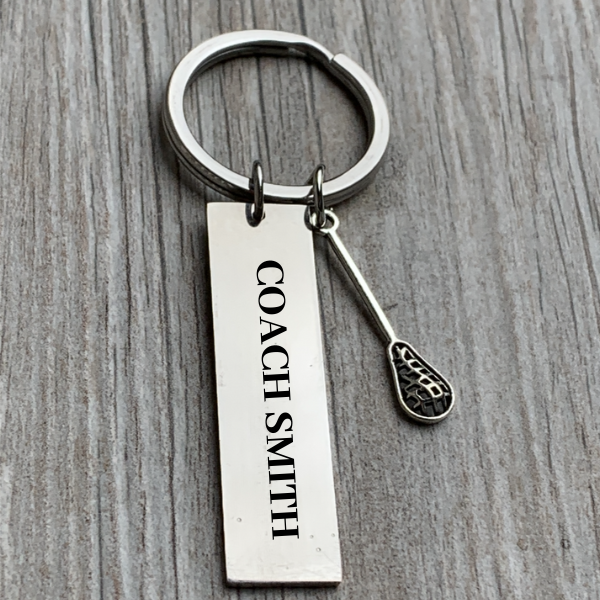 Personalized Engraved Lacrosse Keychain, Unisex Lacrosse Custom Team Gifts
