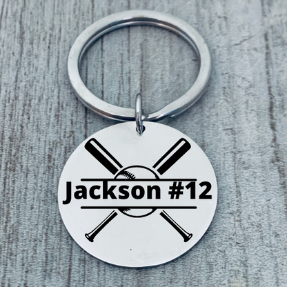 Personalized Engraved Baseball Keychain - Pick Style