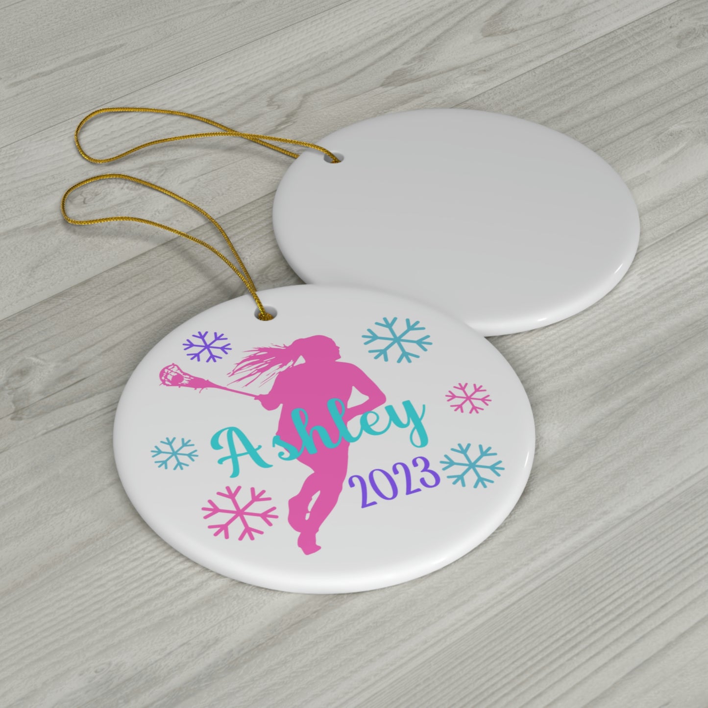 Personalized Lacrosse Christmas Ornament for Girls