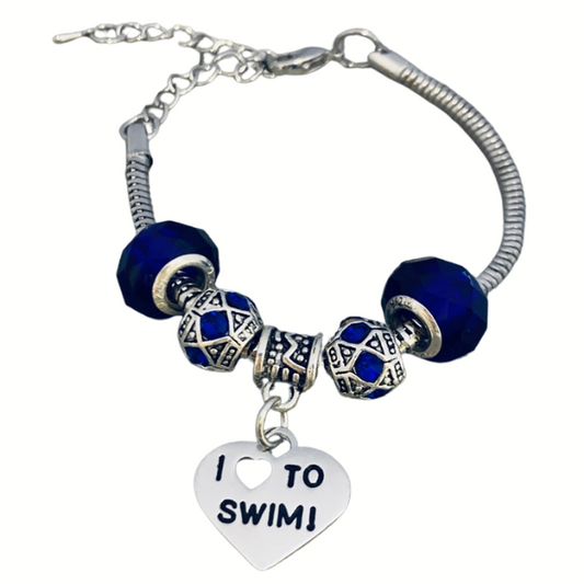 Swimming Beaded Charm Bracelet