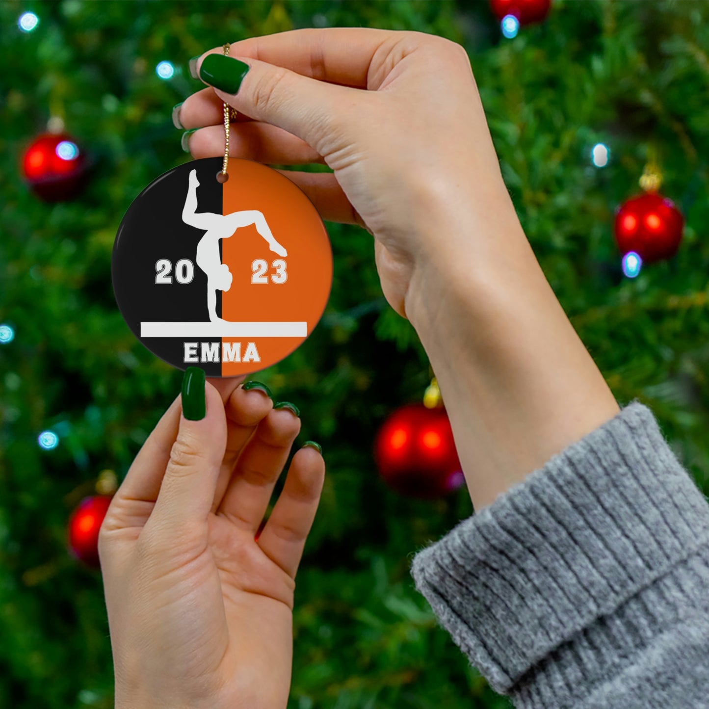 Personalized Gymnastics Christmas Ornament