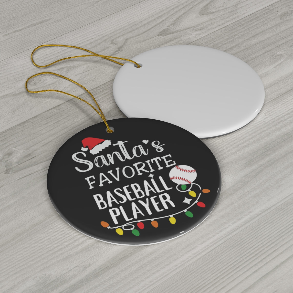 Baseball Ornament, Santa's Favorite Baseball Player Ceramic Ornament