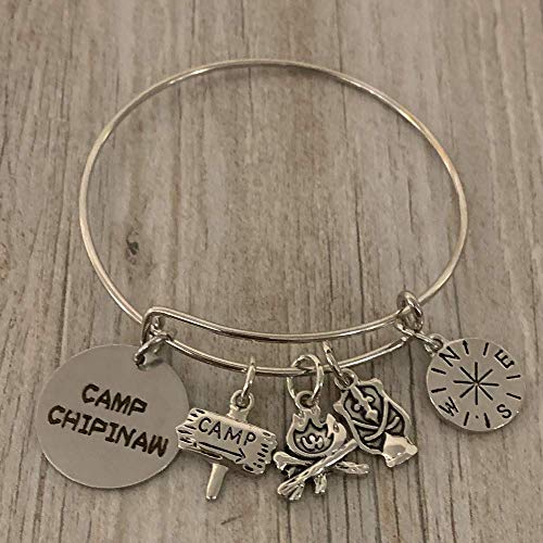 Custom Camp Bracelet with Camp Name Engraved, Camping Gift, Camp Jewelry, Gift for Campers, Travel Bracelet, Vacation Bracelet - Infinity Collection