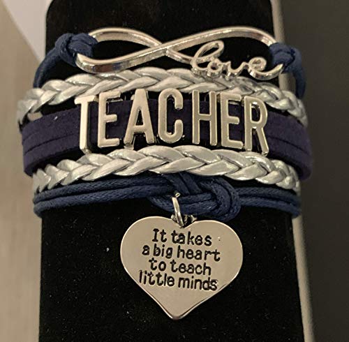 Teacher Charm Bracelet- It Takes a Big Heart to Teach Little Minds - Infinity Collection