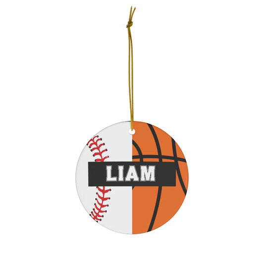 Baseball-Basketball Christmas ornament