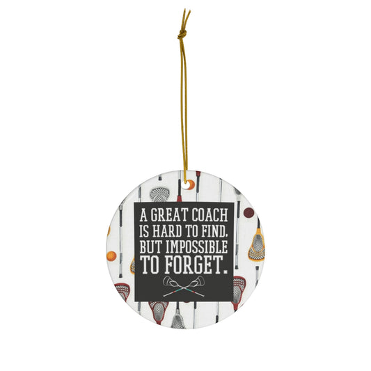 Lacrosse Coach Ornament - White
