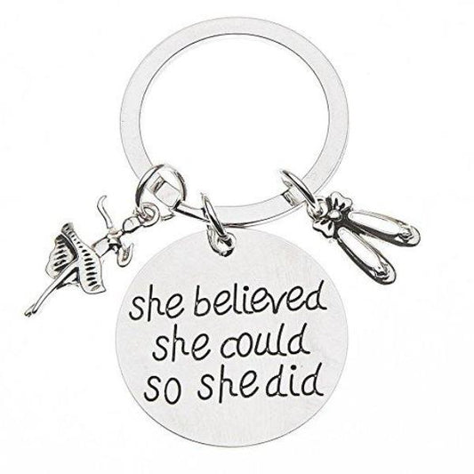 Dance Keychain - She Believed She Could So She Did - Sportybella