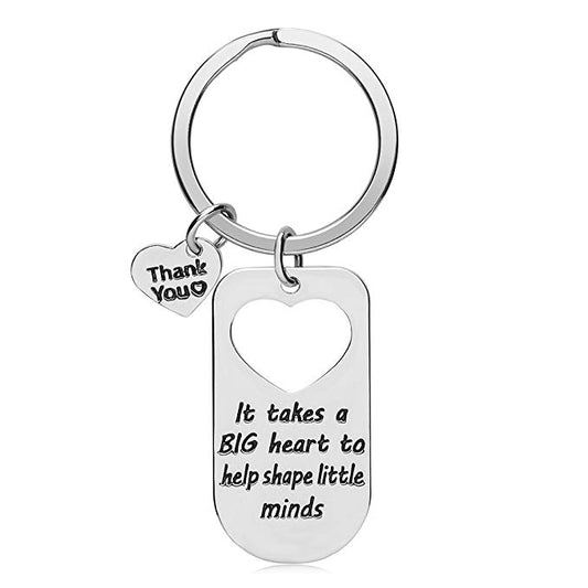 Teacher Big Heart Little Minds Keychain