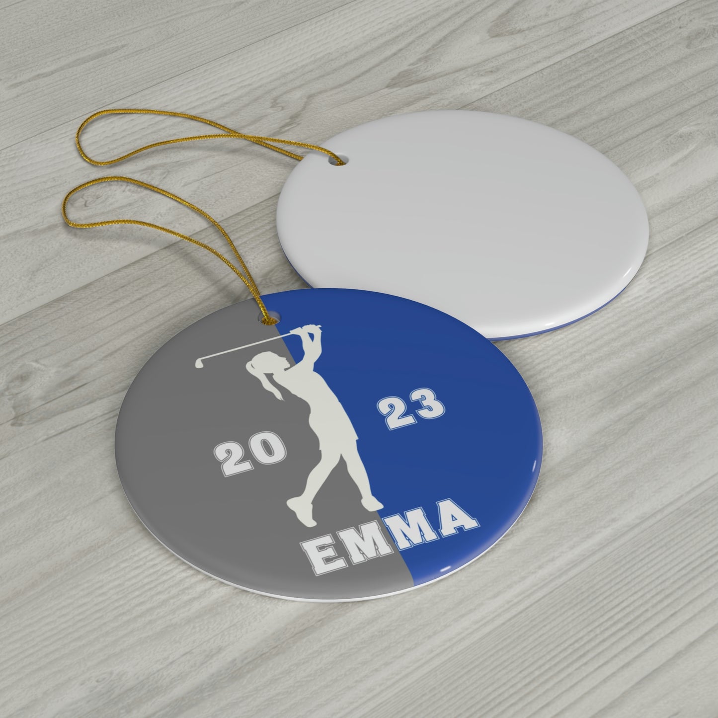 Girls Golf Ornament, Personalized Christmas Ceramic Golf Christmas Tree Ornament for Golfers, 2023 Holiday Ornament