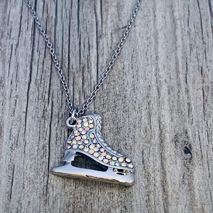 girls Figure Skating Rhinestone Necklace
