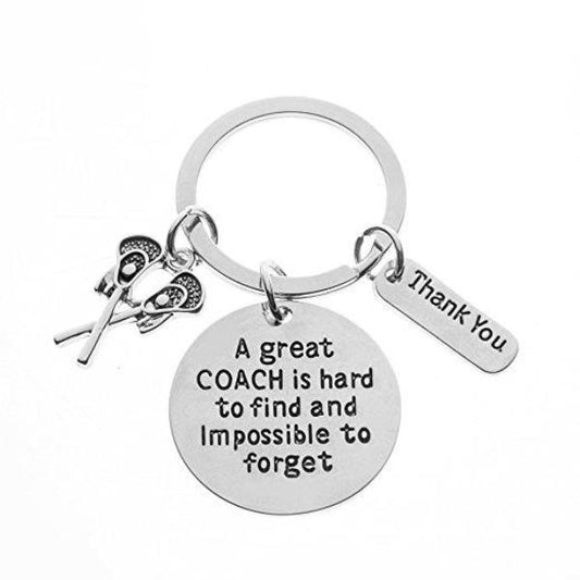 Lacrosse Great Coach is Hard to Find Coach Keychain - Sportybella